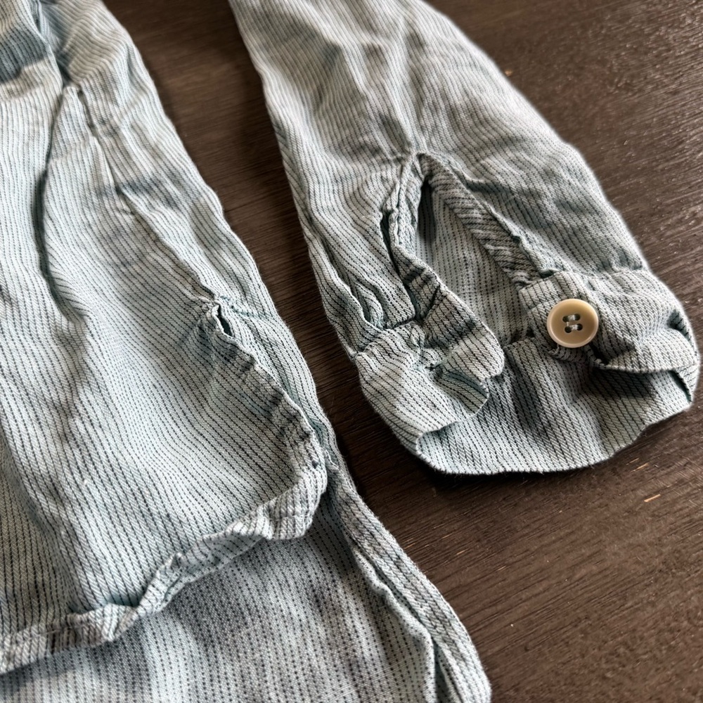 CP Shades 100% Linen Blue Henley Tunic Blouse L - Picture 6 of 11